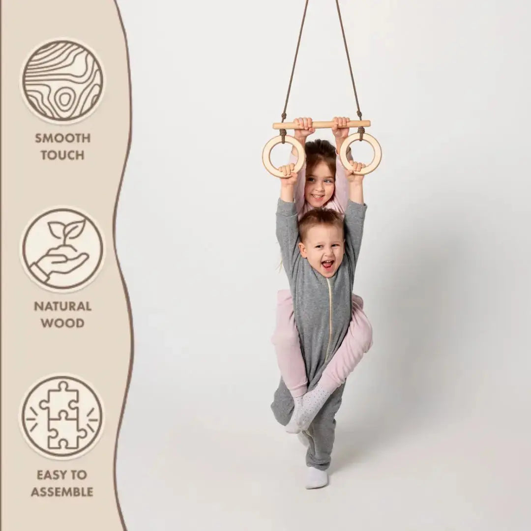 Goodevas Trapeze Swing Bar With Rings For Kids Active Play And Physical Development Goodevas Everetts Place: Online Boutique