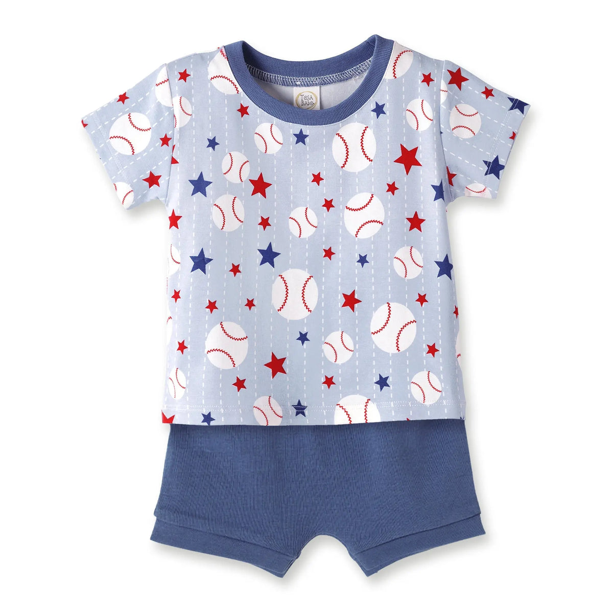 Grand Slam Baseball Bamboo Tee And Cotton Shorts Set For Baby Tesa Babe 