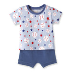 Grand Slam Baseball Bamboo Tee And Cotton Shorts Set For Baby Tesa Babe 