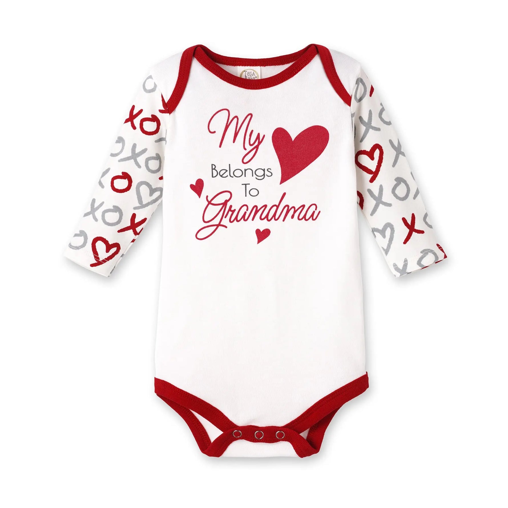 Grandma Heart Print Cotton Baby Bodysuit Long Sleeves Tesa Babe 