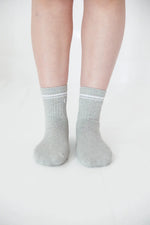 Charlie Lou Baby Gray Half Crew Socks For Foot Soldier Mom Cushioned Comfort - Apparel & Accessories > Clothing > Socks Socks