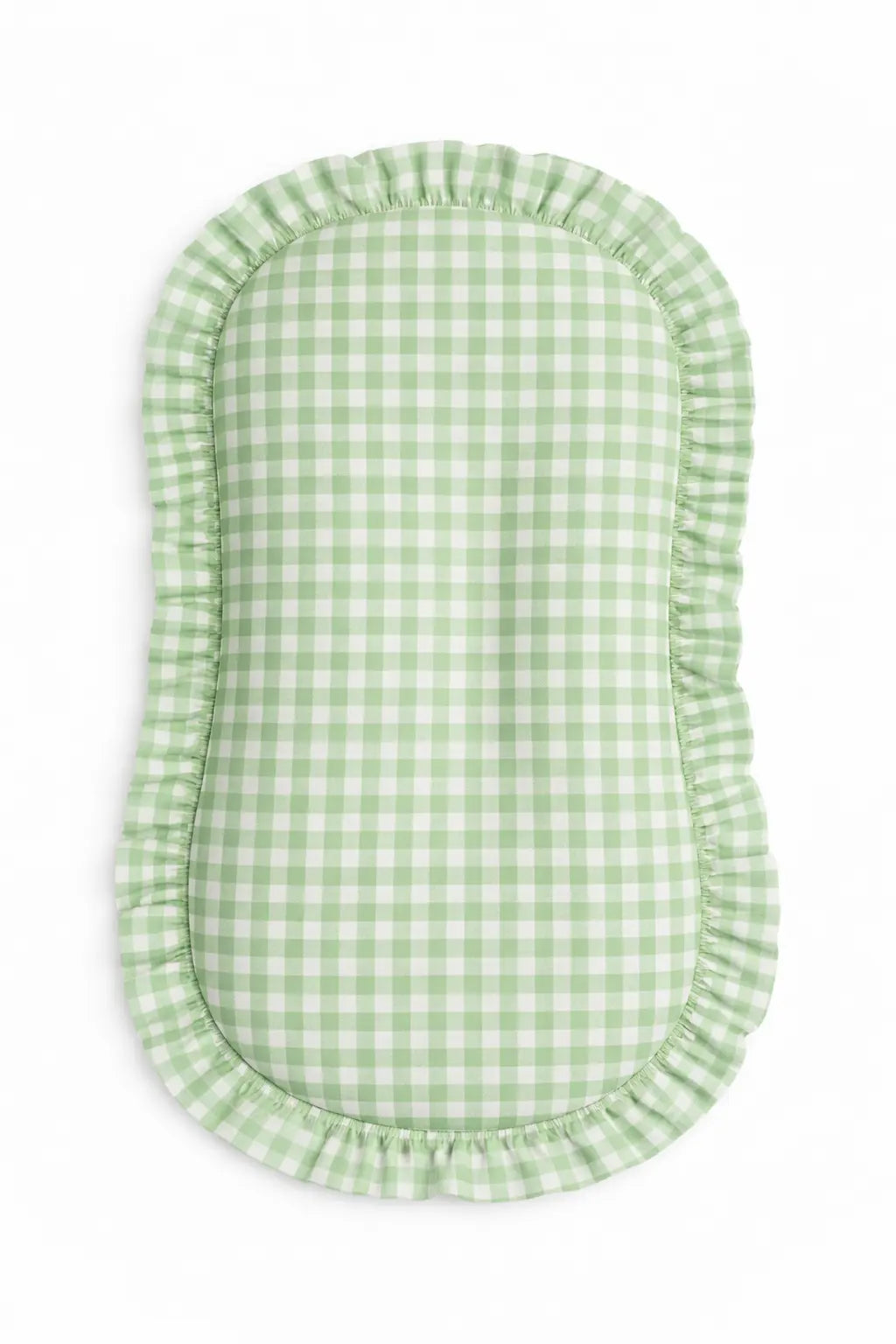 Green Gingham Ruffle Baby Lounger Cover For Snuggle Me Lounger Little Mae & Co 