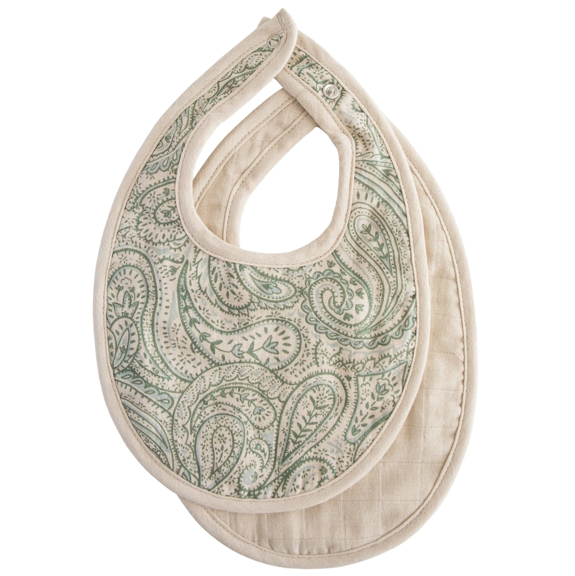 Muslin Bibs for Babies with Dual Snap Closure - Soft and Absorbent Multi-Layered Design Mushie