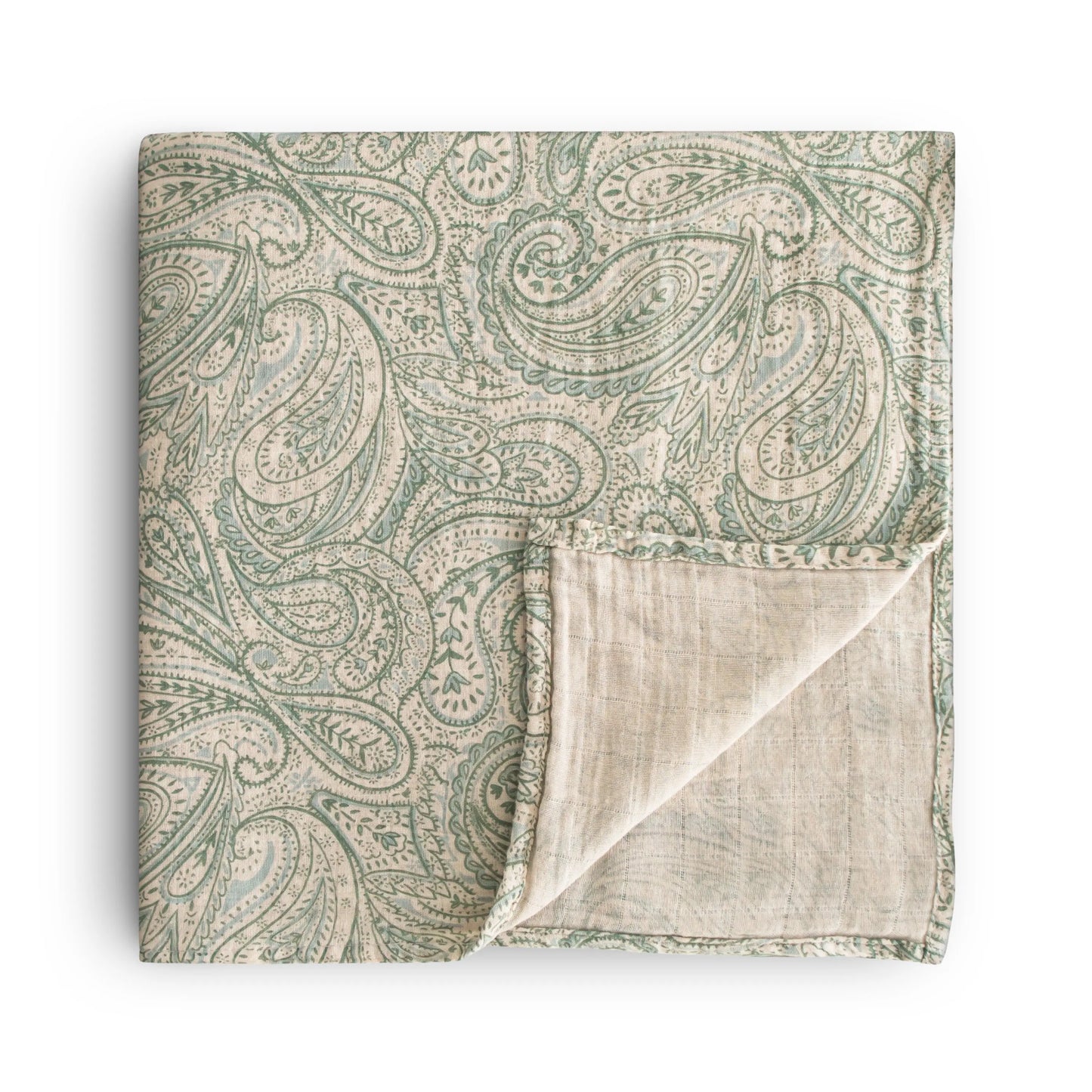 Organic Cotton Muslin Swaddle Blanket for Baby Cuddling and Nursing Mushie