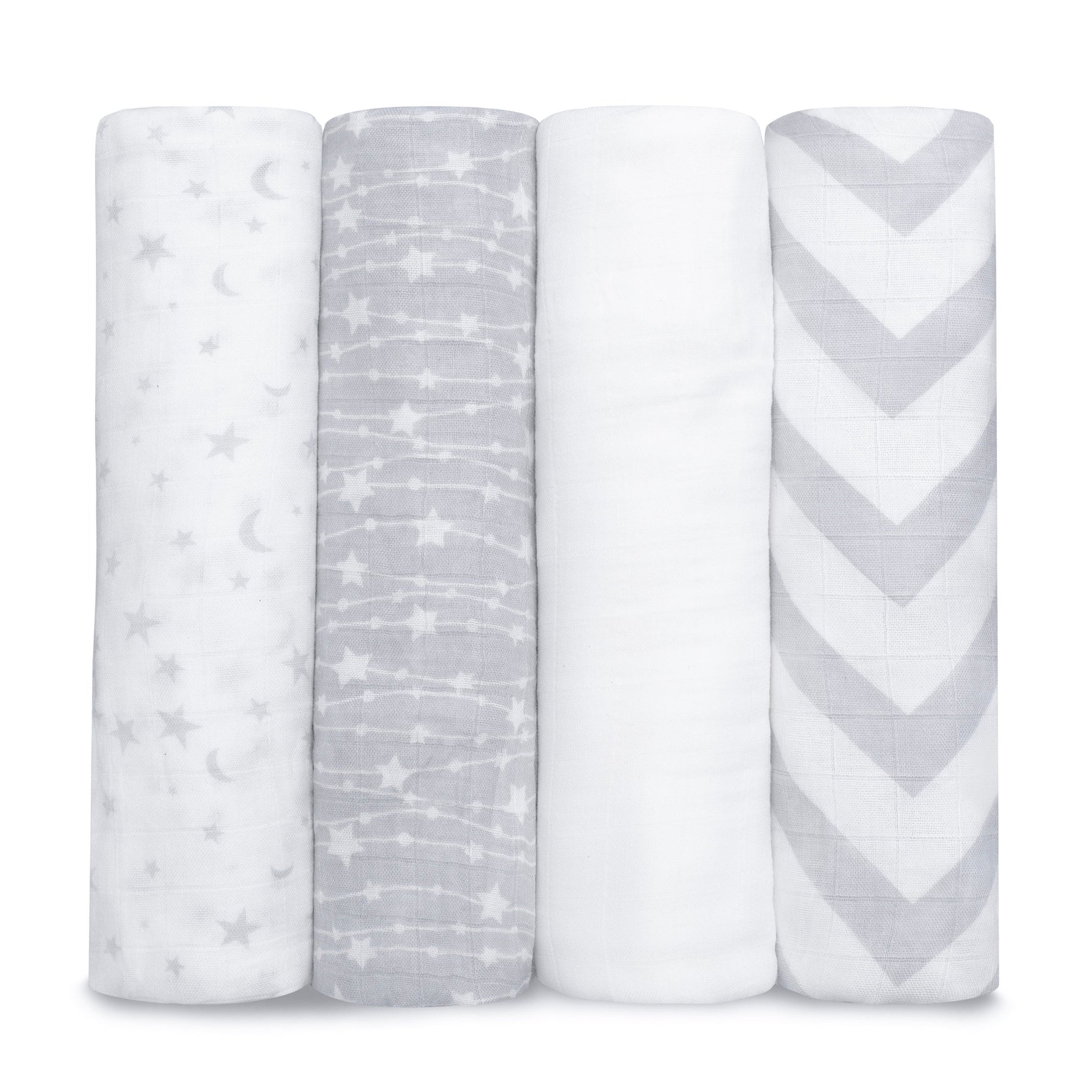 Grey Muslin Swaddle Blankets 4 Pack for Newborn Babies Comfy Cubs Everetts Place: Online Boutique