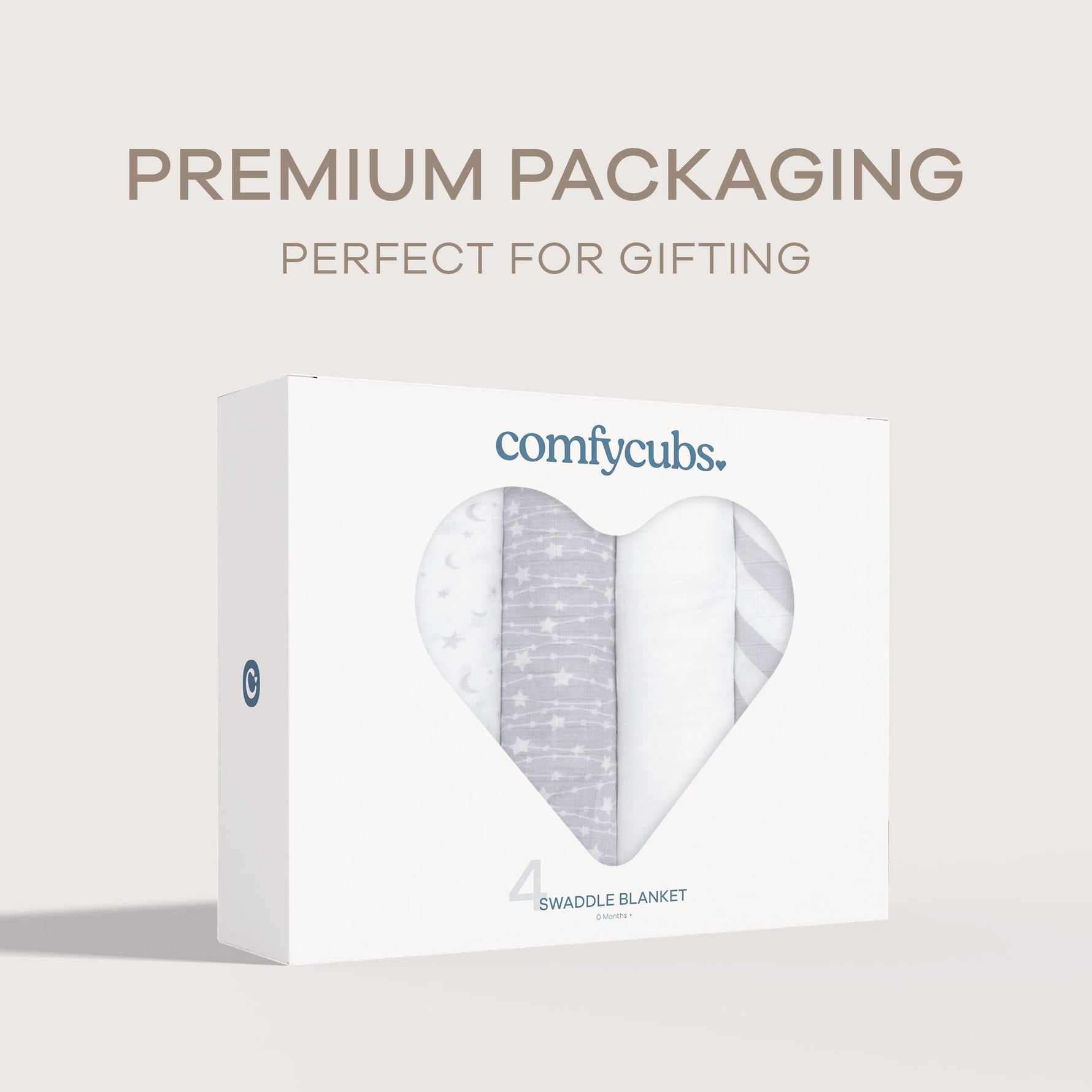 Grey Muslin Swaddle Blankets 4 Pack for Newborn Babies Comfy Cubs Everetts Place: Online Boutique