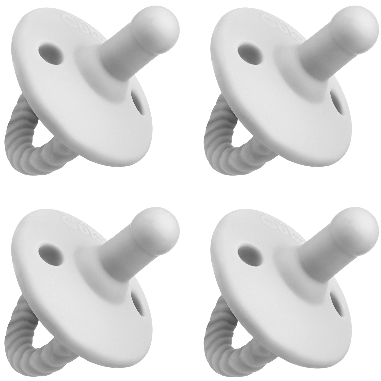 Grey Silicone Pacifiers 4 Pack BPA Free For 0 18 Months Comfy Cubs Everetts Place: Online Boutique 12.99
