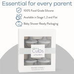 Grey Silicone Pacifiers 4 Pack BPA Free For 0 18 Months Comfy Cubs Everetts Place: Online Boutique 12.99