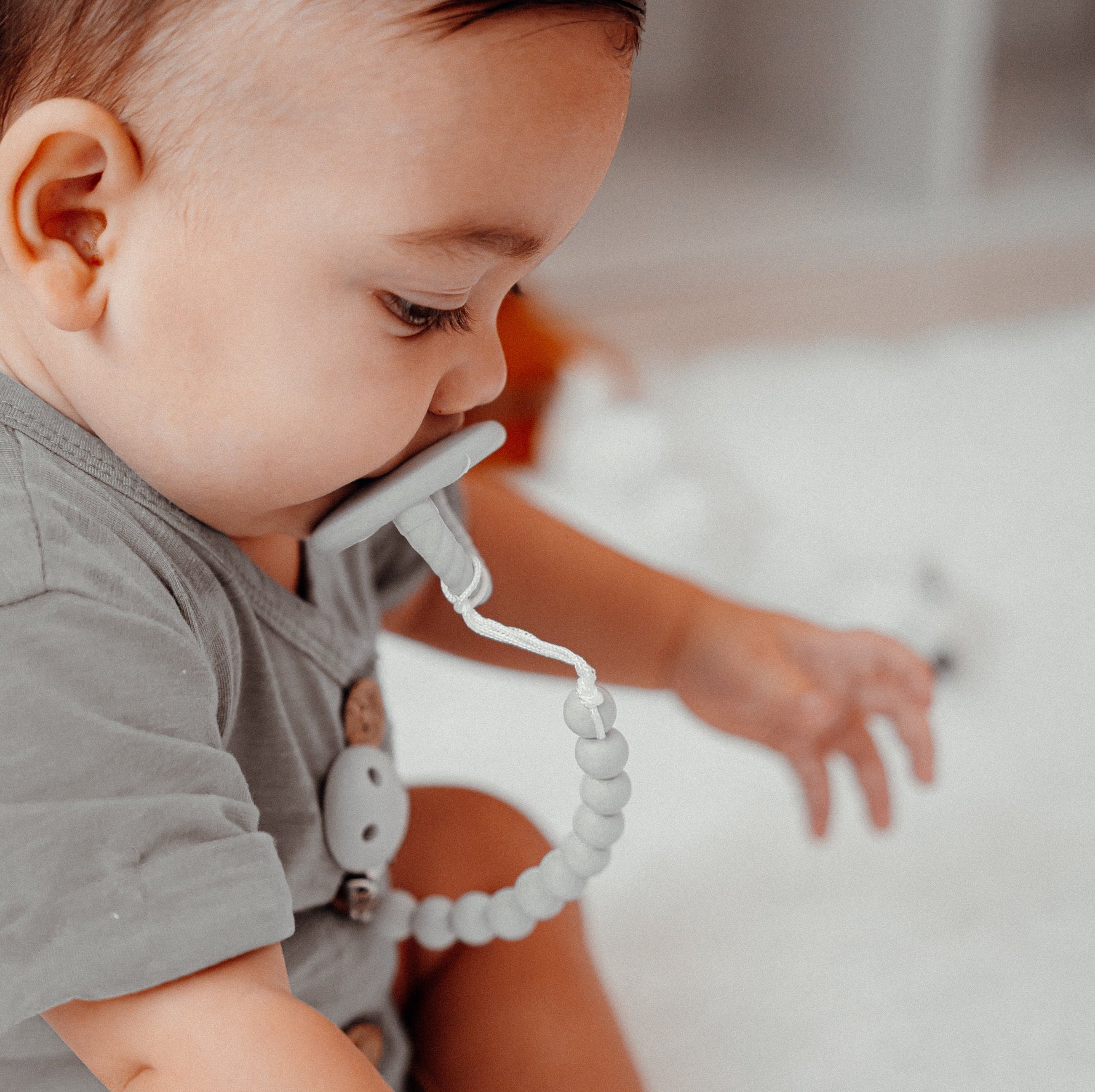 Grey Silicone Pacifiers 4 Pack BPA Free For 0 18 Months Comfy Cubs Everetts Place: Online Boutique
