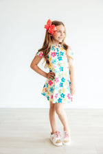 Groovy Blooms Short Sleeve Polo Dress Girls Mila And Rose Mila & Rose ® Everetts Place: Online Boutique