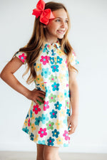 Groovy Blooms Short Sleeve Polo Dress Girls Mila And Rose Mila & Rose ® Everetts Place: Online Boutique