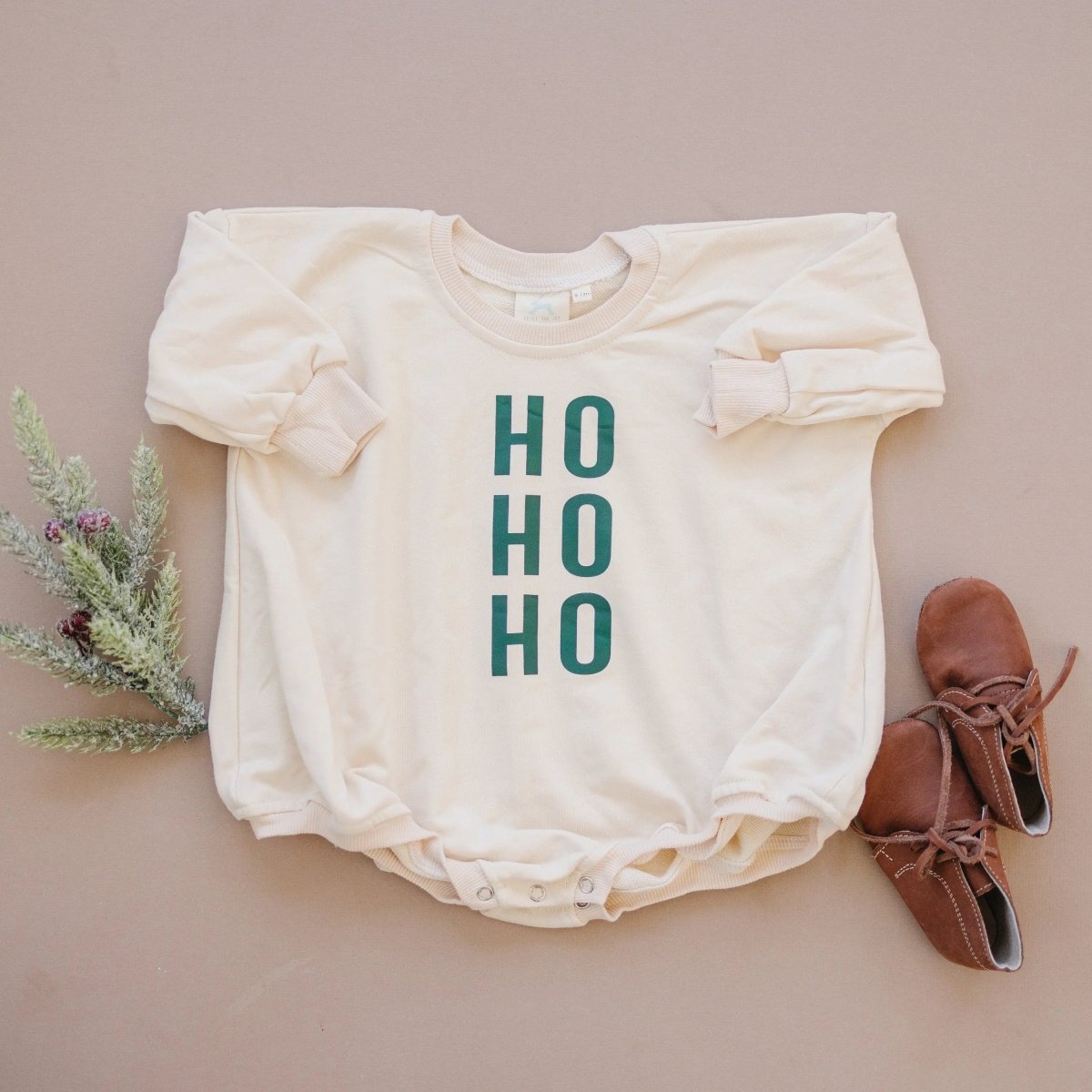 Little Joy Co. HO HO HO Christmas Sweatshirt Romper - Everetts Place Boutique - 