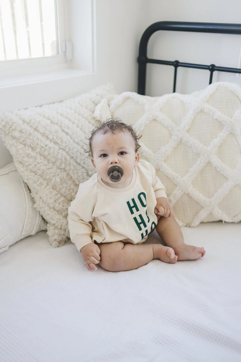 Little Joy Co. HO HO HO Christmas Sweatshirt Romper - Everetts Place Boutique - 