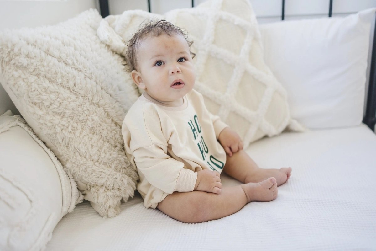 Little Joy Co. HO HO HO Christmas Sweatshirt Romper - Everetts Place Boutique - 