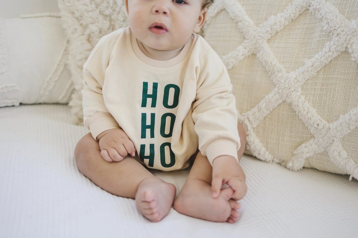 Little Joy Co. HO HO HO Christmas Sweatshirt Romper - Everetts Place Boutique - 