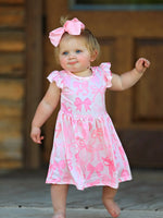 Rylee Faith Designs Easter Bow Print Flying Sleeve Girls Dress - Apparel & Accessories > Clothing > Dresses Dress