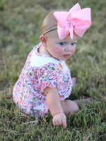 Rylee Faith Designs Halloween Girls Pumpkin Smocking Embroidered Romper for Girls - Apparel & Accessories > Clothing > Baby & Toddler Clothing > Baby One-Pieces Romper