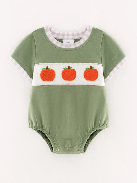 Halloween Pumpkin Boys Chenille Patches Romper for Comfortable Holiday Style Rylee Faith Designs Everetts Place: Online Boutique