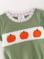 Rylee Faith Designs Halloween Pumpkin Boys Chenille Patches Romper for Comfortable Holiday Style - Apparel & Accessories > Clothing > Baby & Toddler Clothing Romper