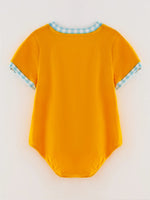 Rylee Faith Designs Halloween Pumpkin Chenille Patches Boys Romper for Trick or Treating and Halloween Parties - Apparel & Accessories > Clothing > Baby & Toddler Clothing Romper