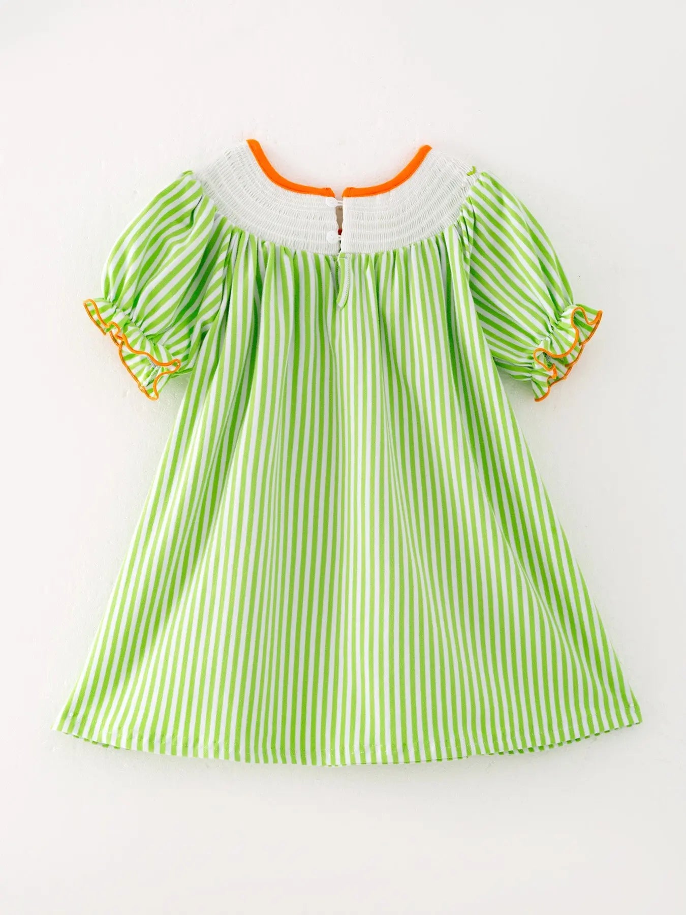 Halloween Pumpkin Smocking Embroidered Striped Dress Rylee Faith Designs Everetts Place: Online Boutique