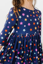 Mila & Rose ® Halloween Stars Three Quarter Sleeve Pocket Twirl Dress - Everetts Place Boutique - 