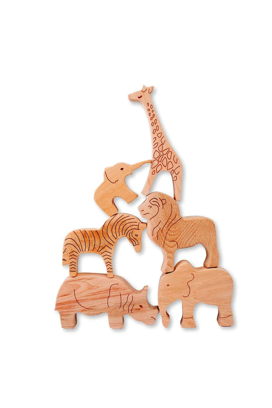 Handcrafted Wooden Safari Animals Set for Imaginative Play Kidodido Everetts Place: Online Boutique