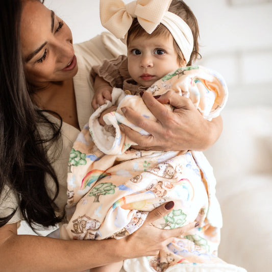 Baby & Toddler Minky Blanket - Noah's Ark Honey Lemonade