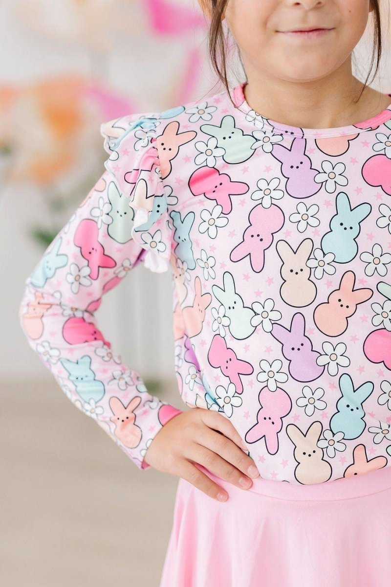 Mila & Rose ® Hangin With My Peeps Long Sleeve Ruffle Tee Mila And Rose - Everetts Place Boutique - 