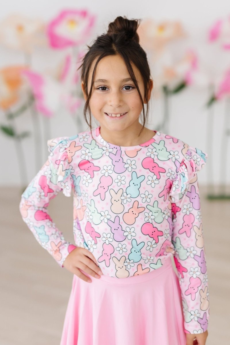 Mila & Rose ® Hangin With My Peeps Long Sleeve Ruffle Tee Mila And Rose - Everetts Place Boutique - 