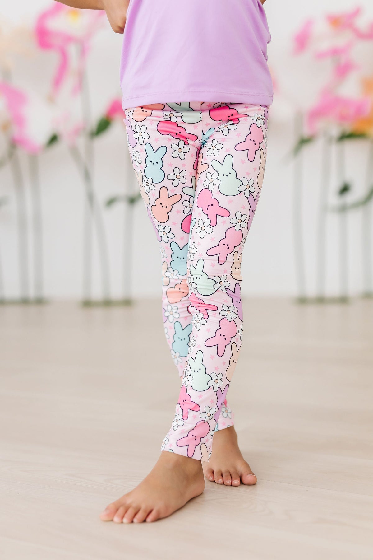 Mila & Rose baby leggings, 'Hangin with My Peeps' Easter chick print