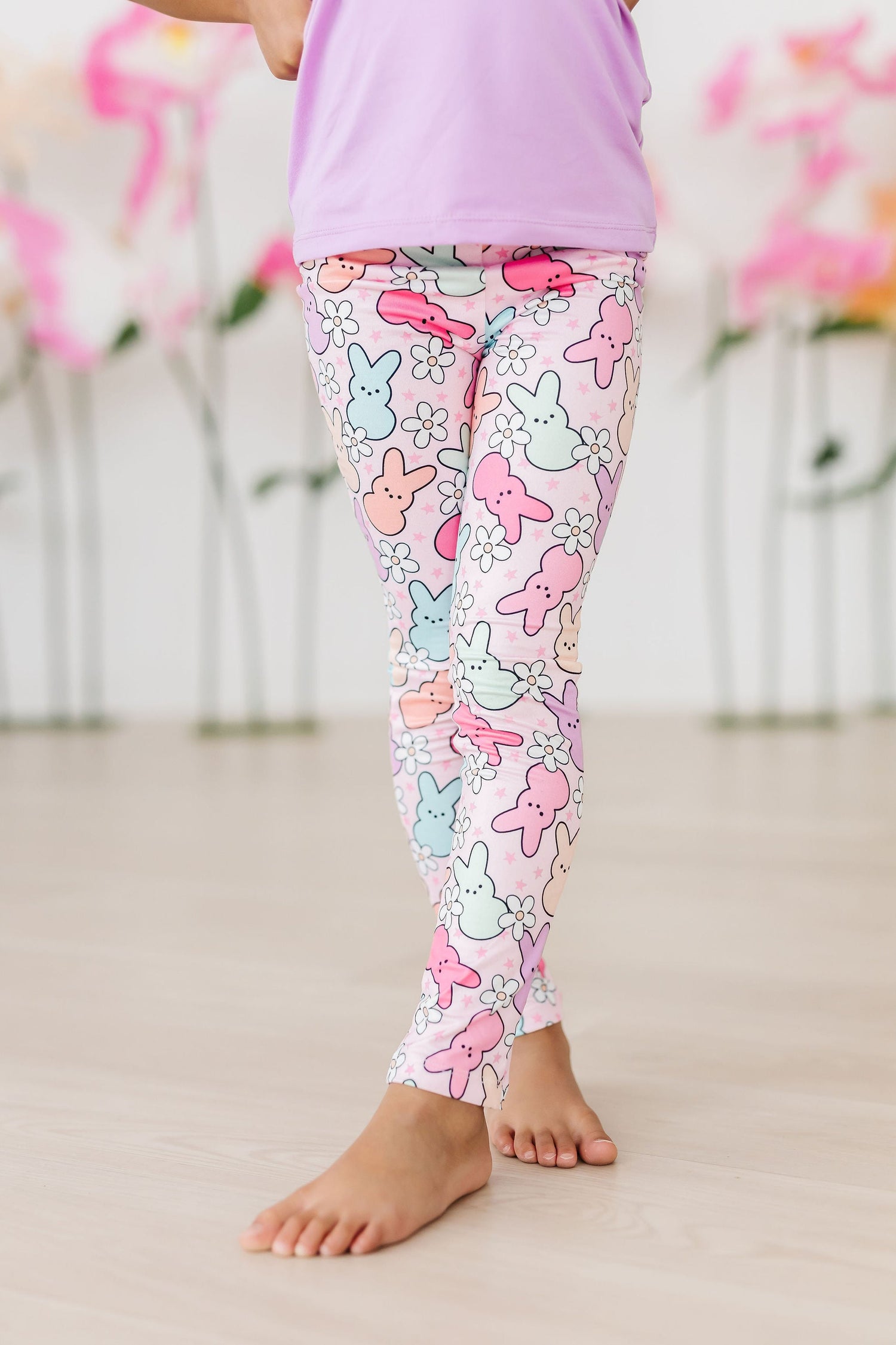 Mila & Rose baby leggings, 'Hangin with My Peeps' Easter chick print