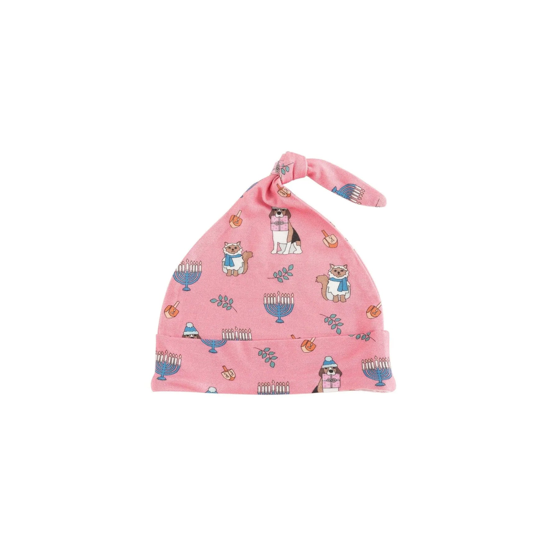 Dreamlet Hanukkah Pets Knotted Hat Pink One Size Fits Up To 6 Months - Apparel & Accessories > Clothing > Baby & Toddler Clothing > Baby & Toddler Sleepwear Knotted Hats
