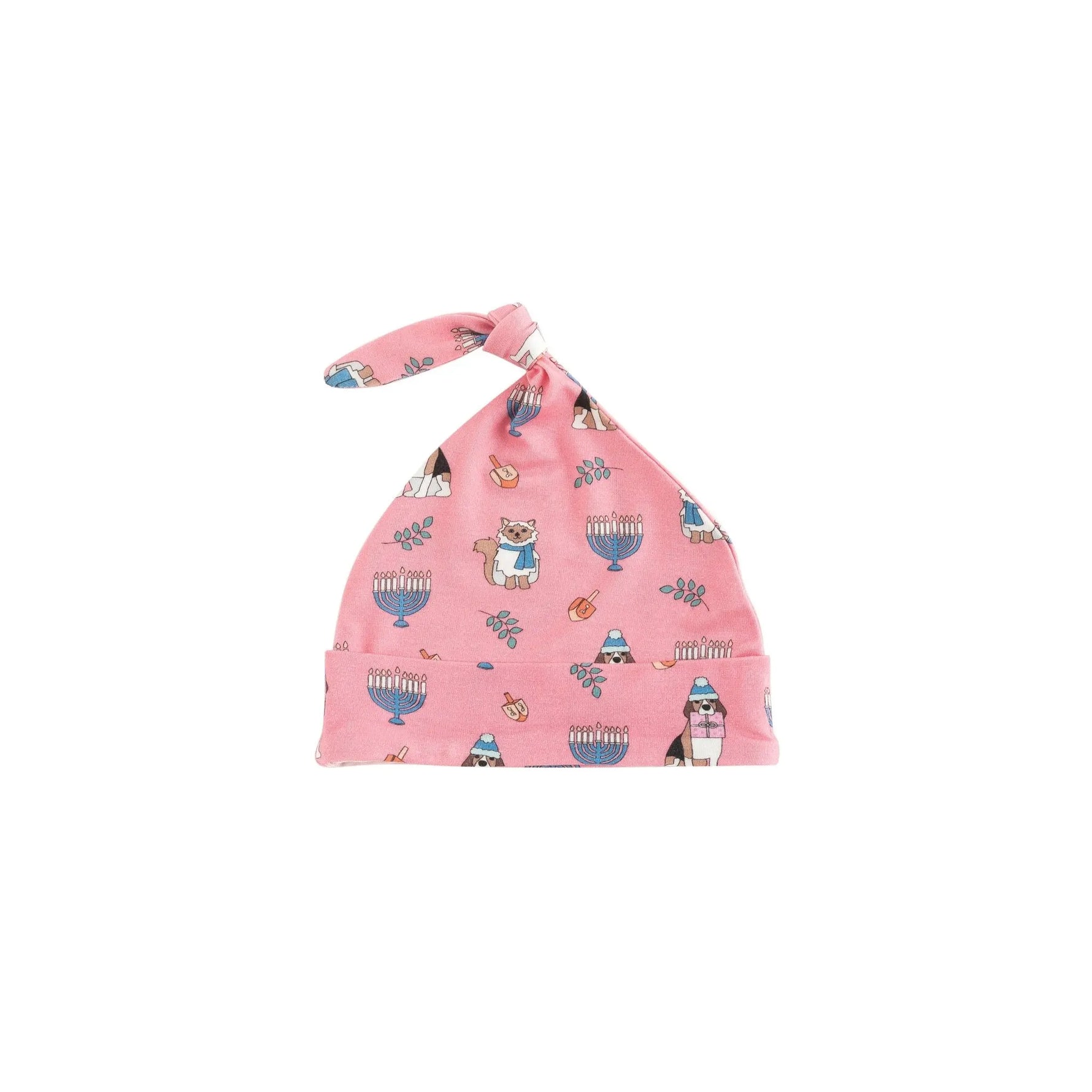 Dreamlet Hanukkah Pets Knotted Hat Pink One Size Fits Up To 6 Months - Apparel & Accessories > Clothing > Baby & Toddler Clothing > Baby & Toddler Sleepwear Knotted Hats