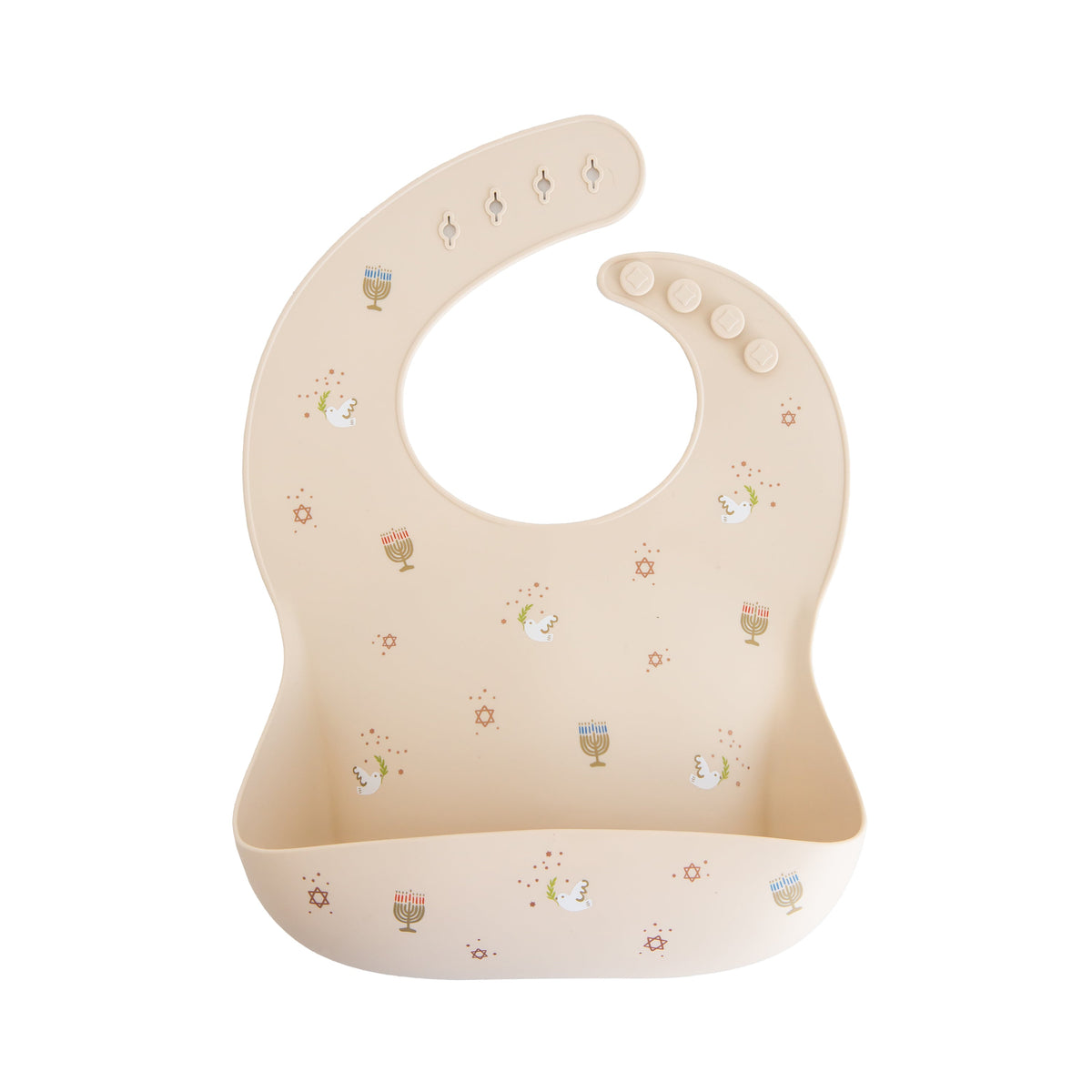 Silicone Baby Bib, Polka Dot Print by Mushie