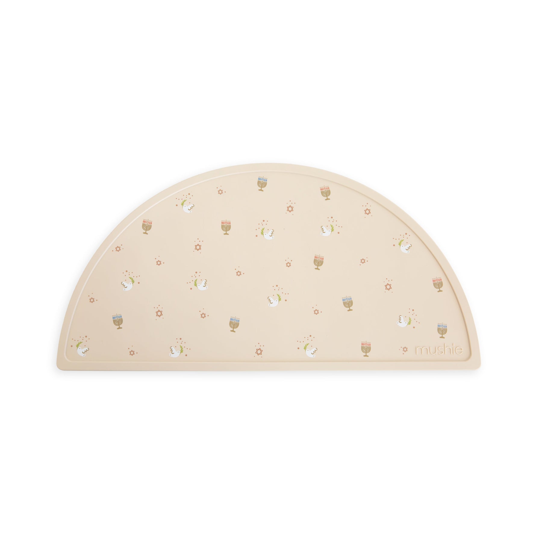 Mushie silicone placemat for baby feeding, non-toxic & easy-clean.