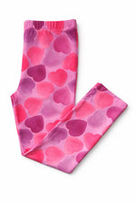 Mila & Rose Happy Heart Day baby leggings, white with red hearts.