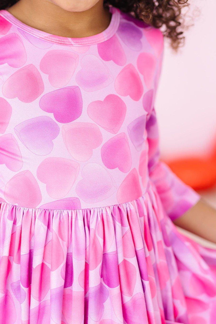 Happy Heart Day Three Quarter Sleeve Pocket Twirl Dress Mila & Rose ® Everetts Place: Online Boutique