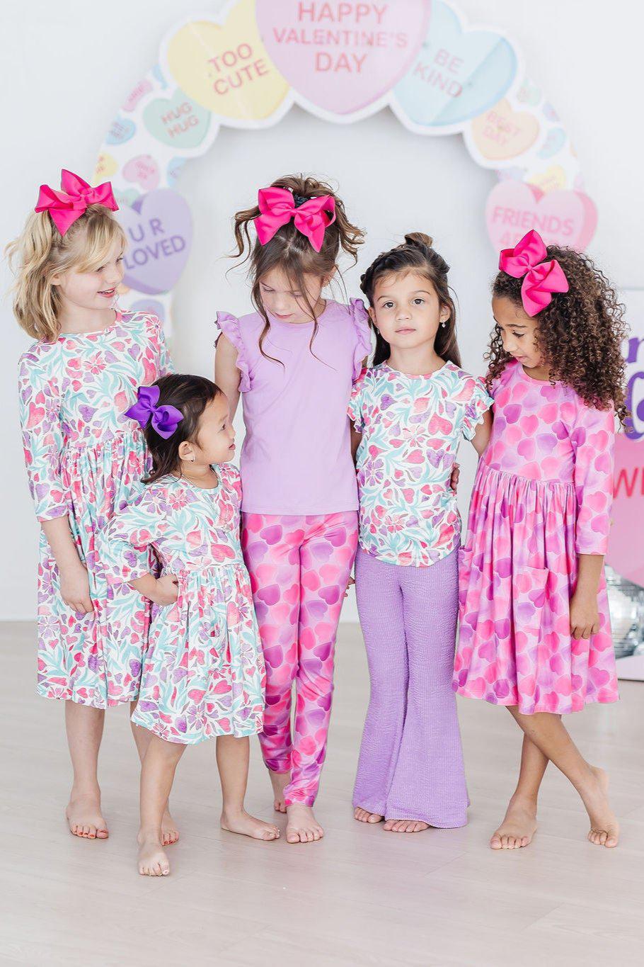 Happy Heart Day Three Quarter Sleeve Pocket Twirl Dress Mila & Rose ® Everetts Place: Online Boutique