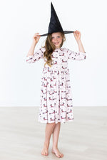 Mila & Rose ® Happy Howloween Pocket Twirl Dress Three Quarter Sleeve - Everetts Place Boutique - 