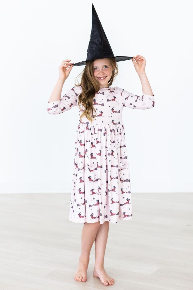 Mila & Rose ® Happy Howloween Pocket Twirl Dress Three Quarter Sleeve - Everetts Place Boutique - 