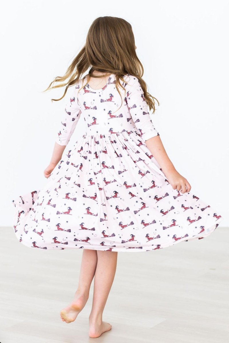 Mila & Rose ® Happy Howloween Pocket Twirl Dress Three Quarter Sleeve - Everetts Place Boutique - 