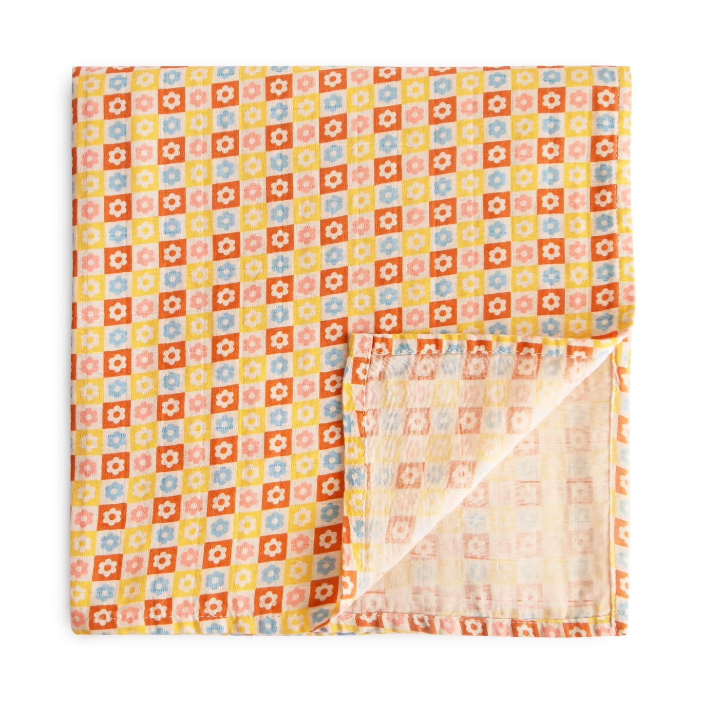 Organic Cotton Muslin Swaddle Blanket for Baby Cuddling and Nursing Mushie