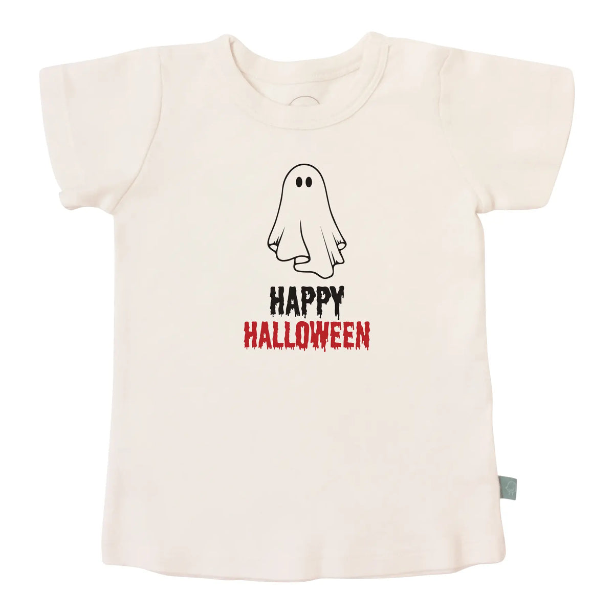 Finn + Emma Happy Halloween Ghost Graphic Toddler Tee Soft Organic Cotton Non-Toxic Dyes Eco Friendly Finn + Emma 