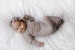 Three Little Tots Harbor Mist Knotted Headband (Taupe) - 
