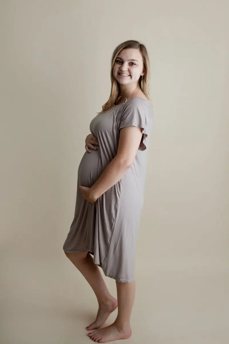 Three Little Tots Harbor Mist Labor and Delivery Nursing Hospital Gown - 