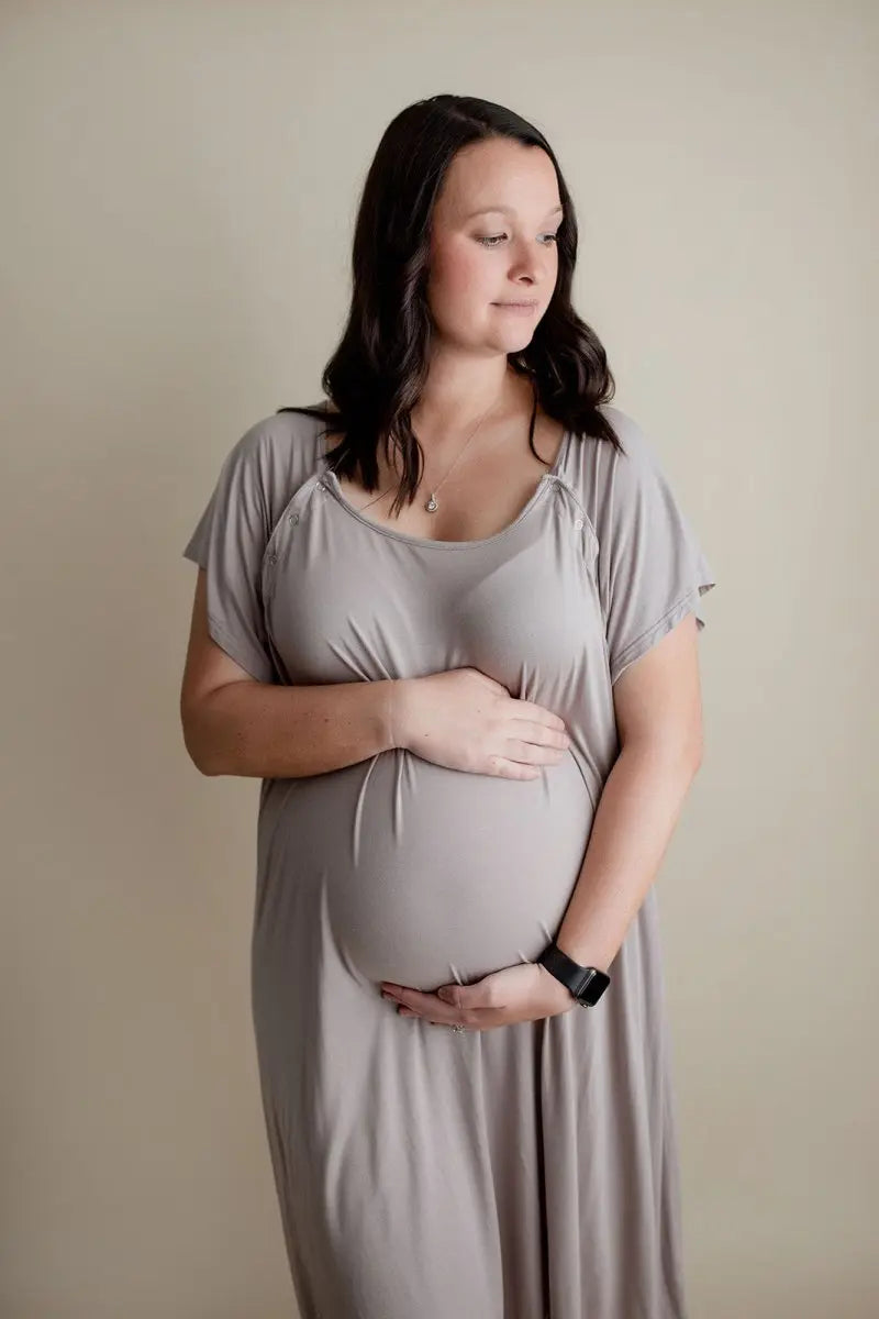 Three Little Tots Harbor Mist Labor and Delivery Nursing Hospital Gown - 