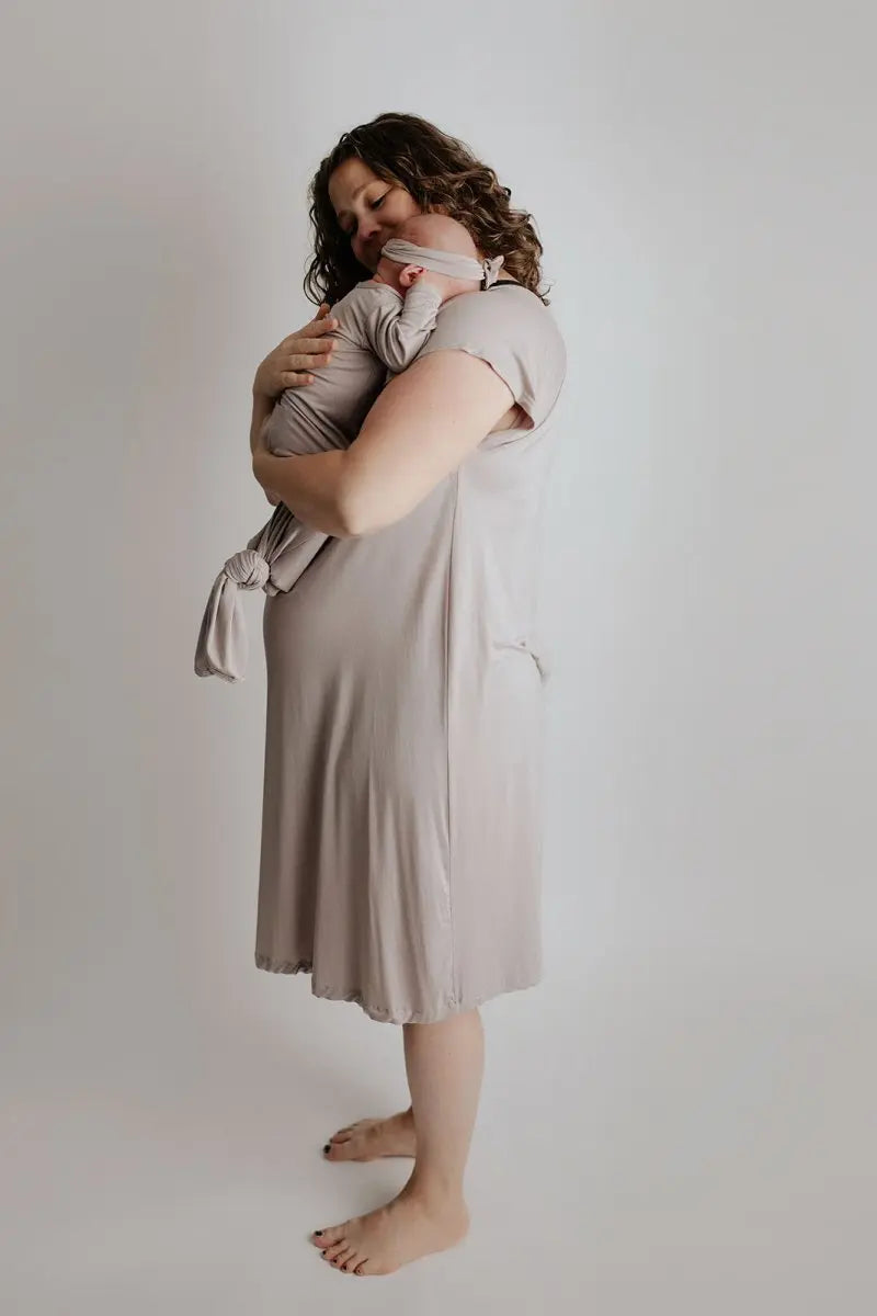 Three Little Tots Harbor Mist Labor and Delivery Nursing Hospital Gown - 