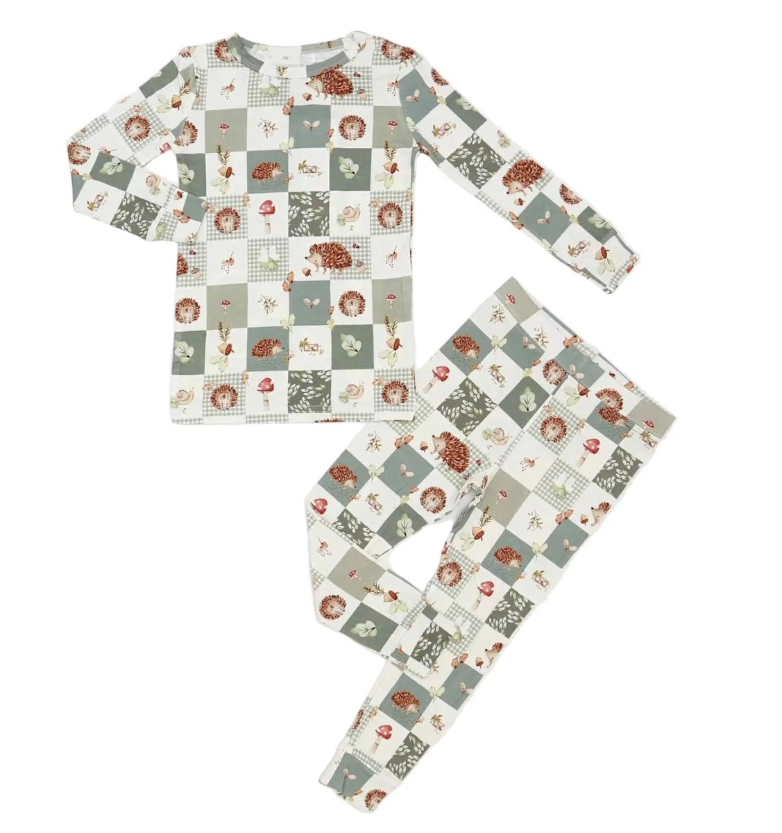 Little Joy Co. Harvest Hedgehogs Kids 2pc Bamboo Pajamas By Little Joy Co - Everetts Place Boutique - 