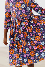 Mila & Rose ® Haunted Garden Twirl Dress With Pockets Three Quarter Sleeve - Apparel & Accessories > Clothing > Dresses Twirl Pocket Dress 3/4